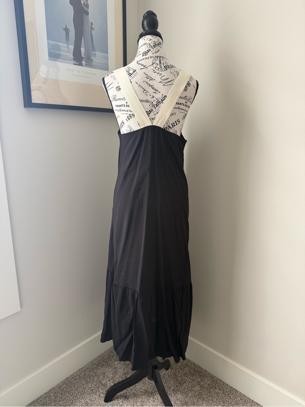 Reitmans Black Slip Maxi Dress with Ruffled Hem - Picture 9 of 11